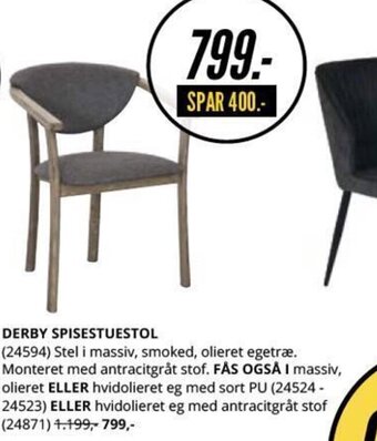 My Home Derby Spisestuestol tilbud