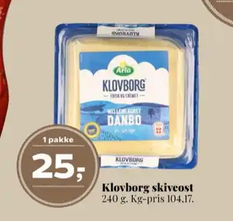 Dagli'Brugsen Klovborg skiveost danbo mellemlagret tilbud
