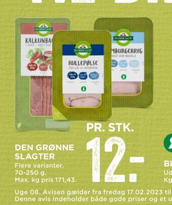 MENY Den grønne slagter kalkunbacon tilbud
