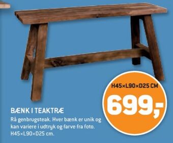 XL-BYG Ukendt bænk tilbud