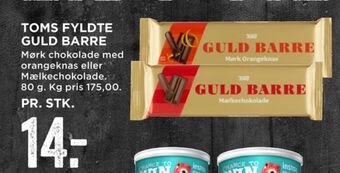 Guldbarre chokoladebar mørk orangeknas