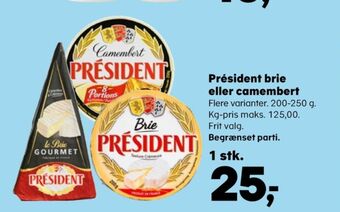 SuperBrugsen Président camembert tilbud