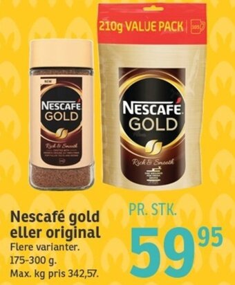 SPAR Nescafe Gold eller Original 175-300 g tilbud