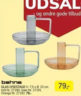 Daells Bolighus Bahne glas lysestage tilbud