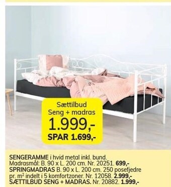 Daells Bolighus Sengeramme eller springmadras tilbud