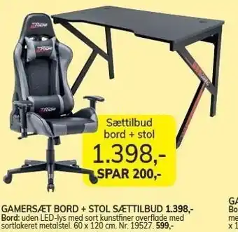 Daells Bolighus Gamersæt bord + stol tilbud