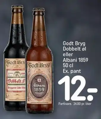 REMA 1000 Godt bryg dobbelt øl el. albani 1859 tilbud