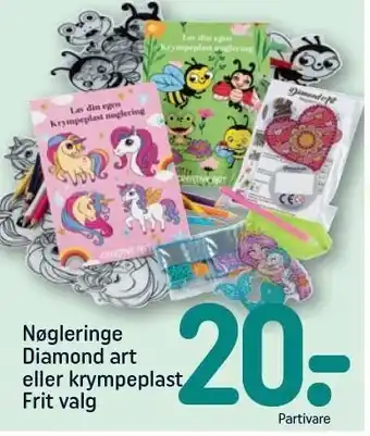 REMA 1000 Nøgleringe diamond art el. krympeplast tilbud