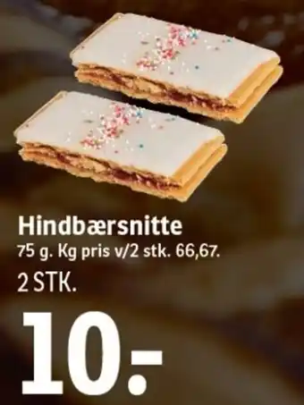 Hindbærsnitte 75 g 2stk.