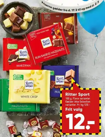 Bilka Ritter sport chokoladeplade butter biscuit tilbud