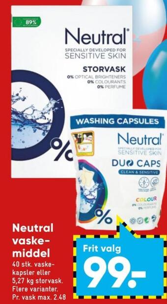 Bilka Neutral vaskepulver tilbud