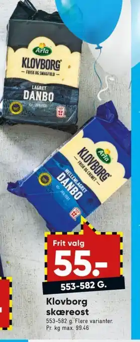Bilka Klovborg skæreost danbo lagret tilbud