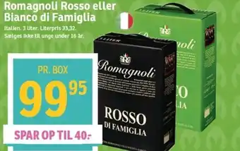 SPAR Romagnoli Rosso eller Bianco Di Famiglia 3 liter tilbud