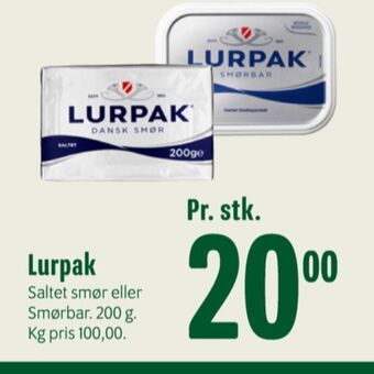 Min Købmand Lurpak smør saltet tilbud