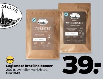 Lysristet kaffebønner - hele