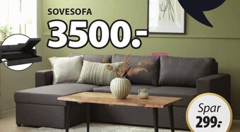 JYSK Marslev Sovesofa Med Chaiselong tilbud