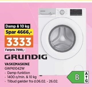 Power Grundig vaskemaskine tilbud