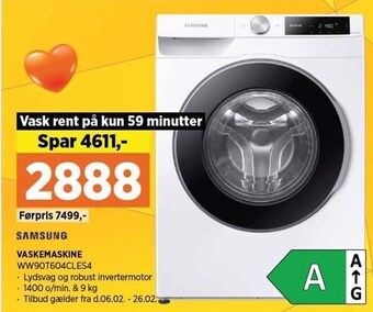 Power Samsung vaskemaskine tilbud