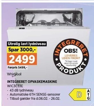 Power Integreret opvaskemaskine tilbud