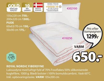 JYSK Royal Nordic Fiberdyne tilbud