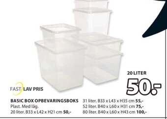 JYSK Basic Box Opbevaringsboks tilbud