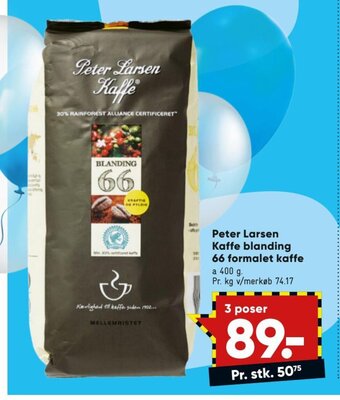 Bilka Peter Larsen Kaffe Blanding 66 Formalet Kaffe tilbud