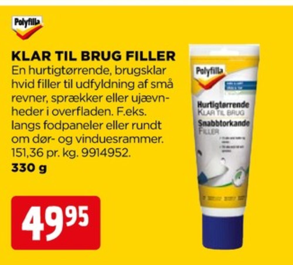 Polyfilla spartelmasse tilbud hos jem & fix