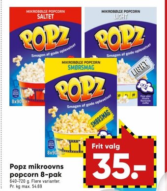 Bilka Popz Mikroovns Popcorn 8-pak tilbud