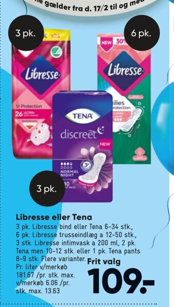 Bilka Libresse eller Tena tilbud