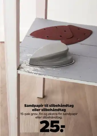 Sandpapir til slibehåndtag eller slibehåndtag