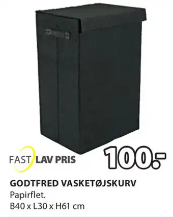 JYSK Godtred Vasketøjskurv B40xL30xH61 cm tilbud
