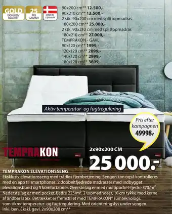 JYSK Temprakon Elevationsseng 2x90x200 cm tilbud