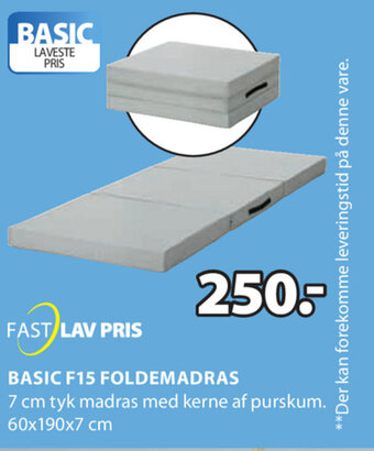 JYSK Basic F15 Foldemadras 60x190x7 cm tilbud