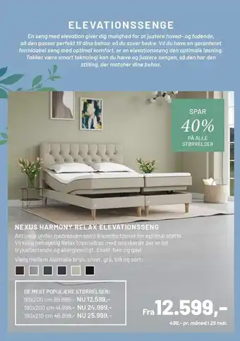 Drømmeland Nexus harmony relax elevationsseng tilbud
