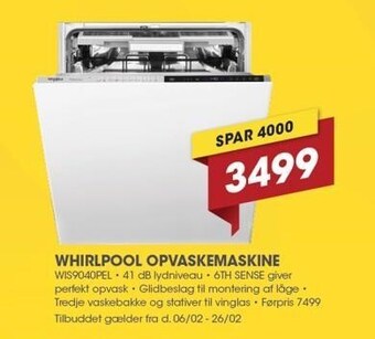 Punkt1 Whirlpool opvaskemaskine tilbud