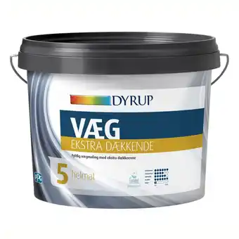 Dyrup, vægmaling, ekstra dækkende, hvid, glans 5