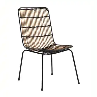 Havestol, wicker, grå/sort