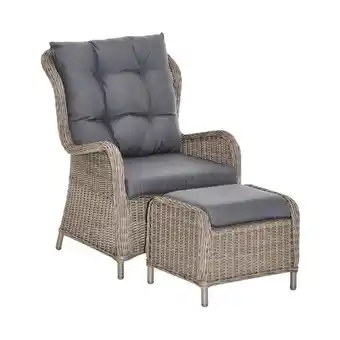 Silvan Hvilestol m. skammel, nonna, naturfarvet polyrattan tilbud