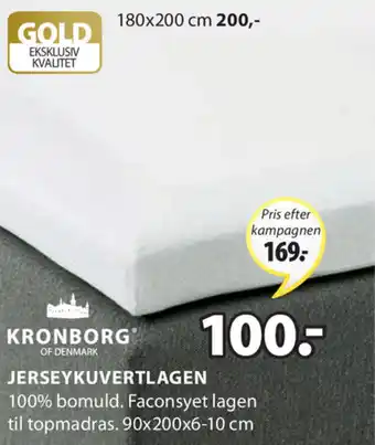JYSK Kronborg of Denmark Jerseykuvertlagen 90x200x6-10 cm tilbud
