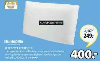 Dunlopillo Serenity Latexpude 40x60x14 cm