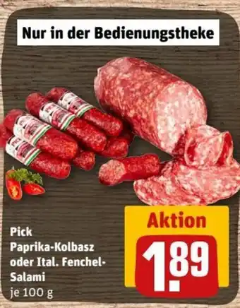 REWE DE Pick Paprika-Kolbasz Oder Ital. Fenchel-Salami tilbud