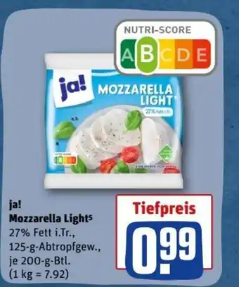 REWE Mozzarella Light tilbud