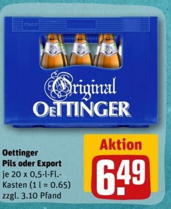 REWE Oettinger Pils Oder Export tilbud