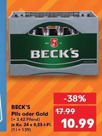 Kaufland DE Beck's Pils oder Gold tilbud