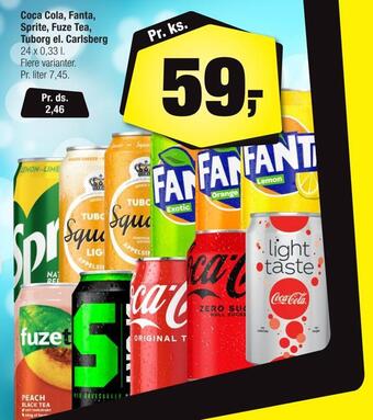 Calle Coca cola, fanta, sprite, fuze tea, tuborg el. carlsberg tilbud