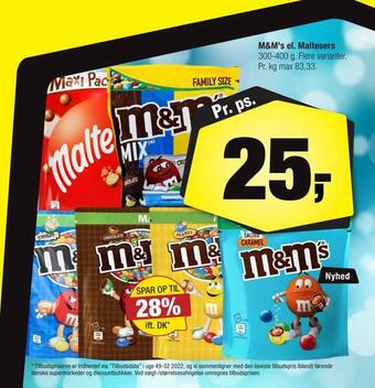 Calle M&m's el. maltesers tilbud