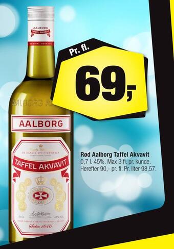 Calle Rød aalborg taffel akvavit tilbud