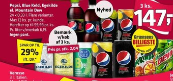 Fleggaard Pepsi, Blue Keld, Egekilde el. Mountain Dew tilbud