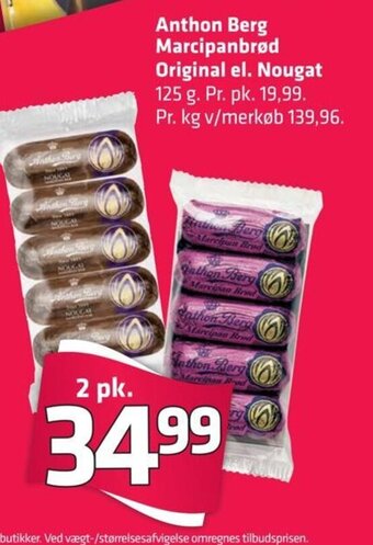 Fleggaard Anthon Berg Marcipanbrød Original el. Nougat tilbud
