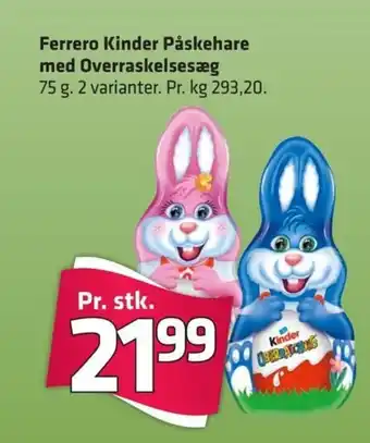 Fleggaard Ferrero Kinder Påskehare med Overraskelsesæg tilbud